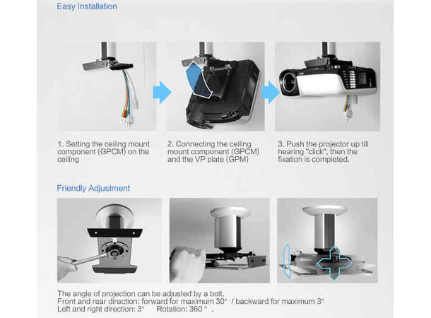 Grandview projektor takfeste C200 lengde 25-30cm 